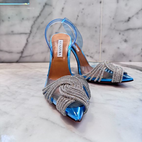 Aquazurra Gatsby Plexi Sling 105 Pumps - Picture 1 of 6